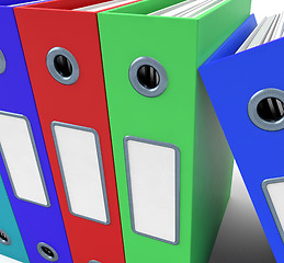 Image showing Row Of Colorful Files To Get The Office Organised