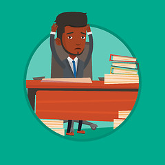 Image showing Despair man sitting in office vector illustration.