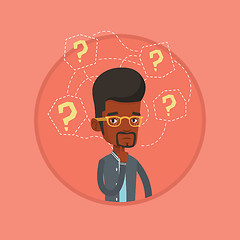 Image showing Young businessman thinking vector illustration.