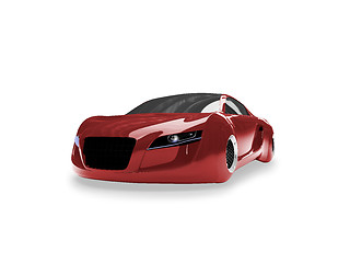 Image showing isolated red super car front view 01