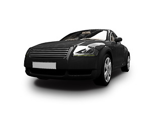 Image showing isolated black car front view 01