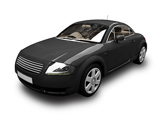 Image showing isolated black sport car front view 02