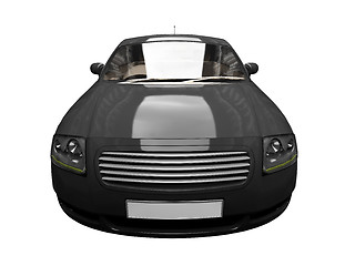 Image showing isolated black sport car front view 03