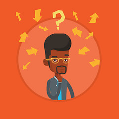 Image showing Young businessman thinking vector illustration.