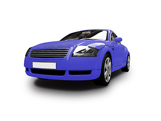 Image showing isolated blue car front view