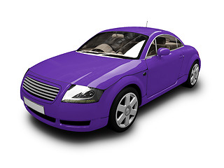 Image showing isolated blue car front view