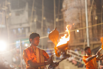 Image showing Ganges Aarti ceremony, Varanasi