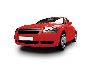 Image showing isolated red car front view