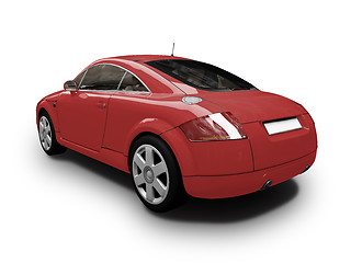 Image showing isolated red car back view