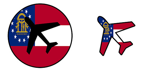 Image showing Nation flag - Airplane isolated - Georgia