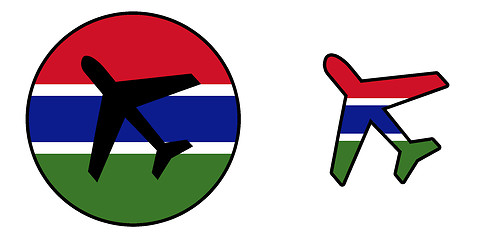 Image showing Nation flag - Airplane isolated - Gambia