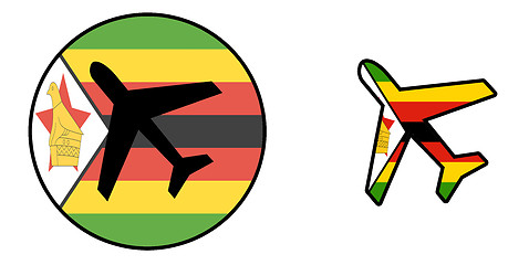 Image showing Nation flag - Airplane isolated - Zimbabwe