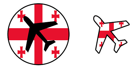 Image showing Nation flag - Airplane isolated - Georgia