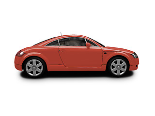 Image showing isolated red car side view