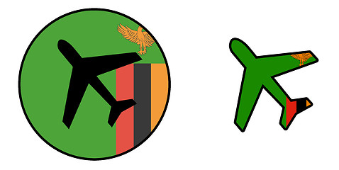 Image showing Nation flag - Airplane isolated - Zambia