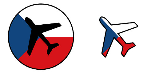 Image showing Nation flag - Airplane isolated - Czech republic