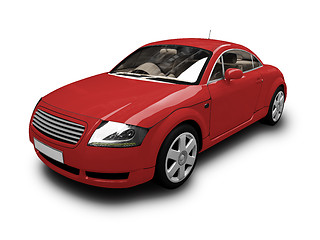 Image showing isolated red car front view