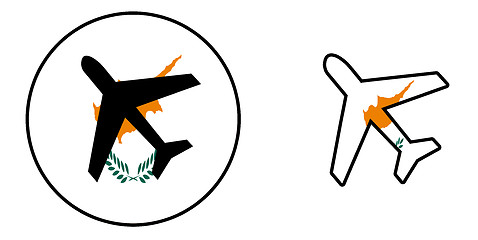 Image showing Nation flag - Airplane isolated - Cyprus