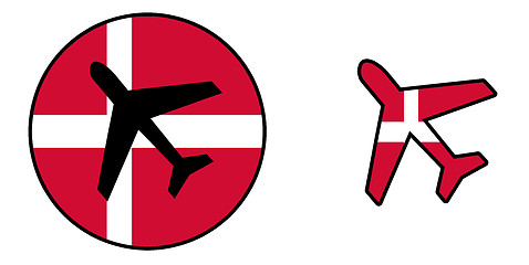 Image showing Nation flag - Airplane isolated - Denmark