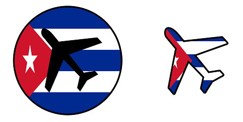 Image showing Nation flag - Airplane isolated - Cuba