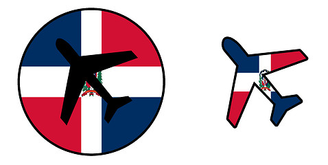 Image showing Nation flag - Airplane isolated - Dominican Republic