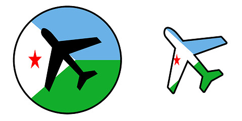 Image showing Nation flag - Airplane isolated - Djibouti