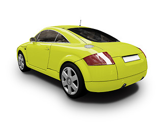 Image showing isolated yellow car back view