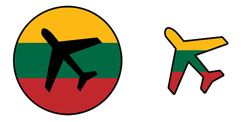 Image showing Nation flag - Airplane isolated - Lithuania