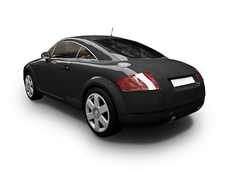 Image showing isolated sport black car back view