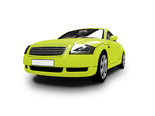 Image showing isolated yellow car front view