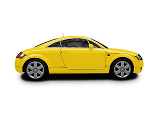 Image showing isolated yellow car side view
