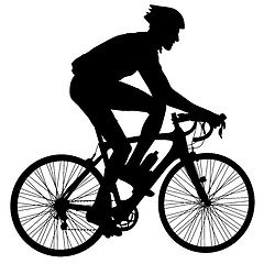 Image showing Silhouette of a cyclist male. illustration