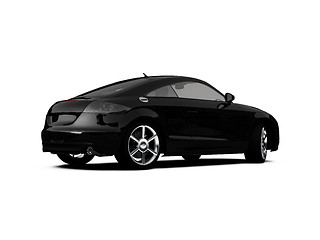 Image showing isolated black car back view
