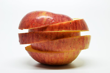 Image showing Red apple sliced