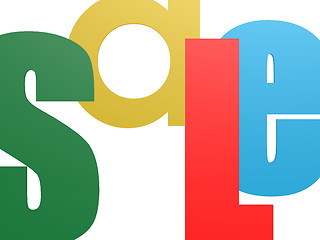 Image showing Sale word with four colors