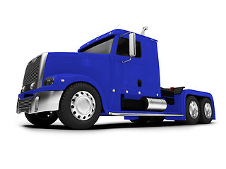 Image showing Bigtruck isolated blue front view