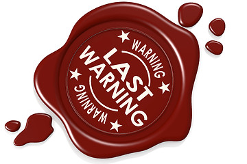 Image showing Label seal of Last warning