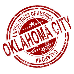 Image showing Oklahoma City stamp with white background