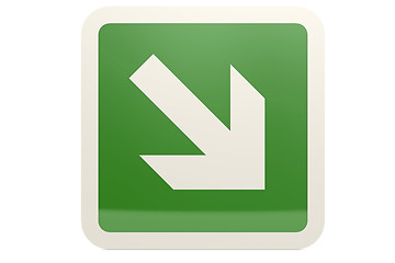 Image showing Green down right arrow sign