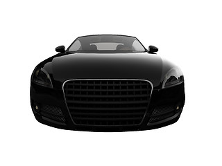 Image showing isolated black car front view