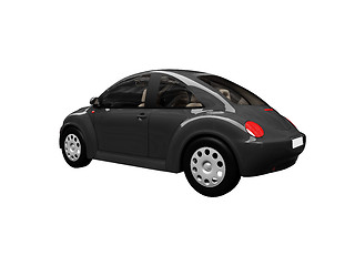 Image showing isolated black bug car back view 01