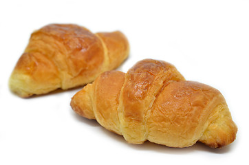 Image showing Two French croissants