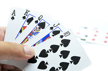 Image showing Royal flush of spade