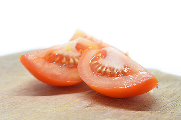 Image showing Slice red tomato isolated