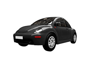 Image showing isolated black bug car front view 01