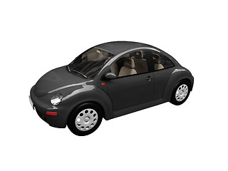 Image showing isolated black beetle car front view 02