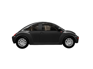 Image showing isolated black beetle car side view