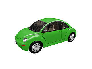 Image showing isolated green beetle car front view