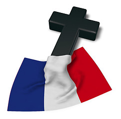 Image showing christian cross and flag of france - 3d rendering