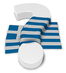 Image showing question mark and flag of greece - 3d illustration